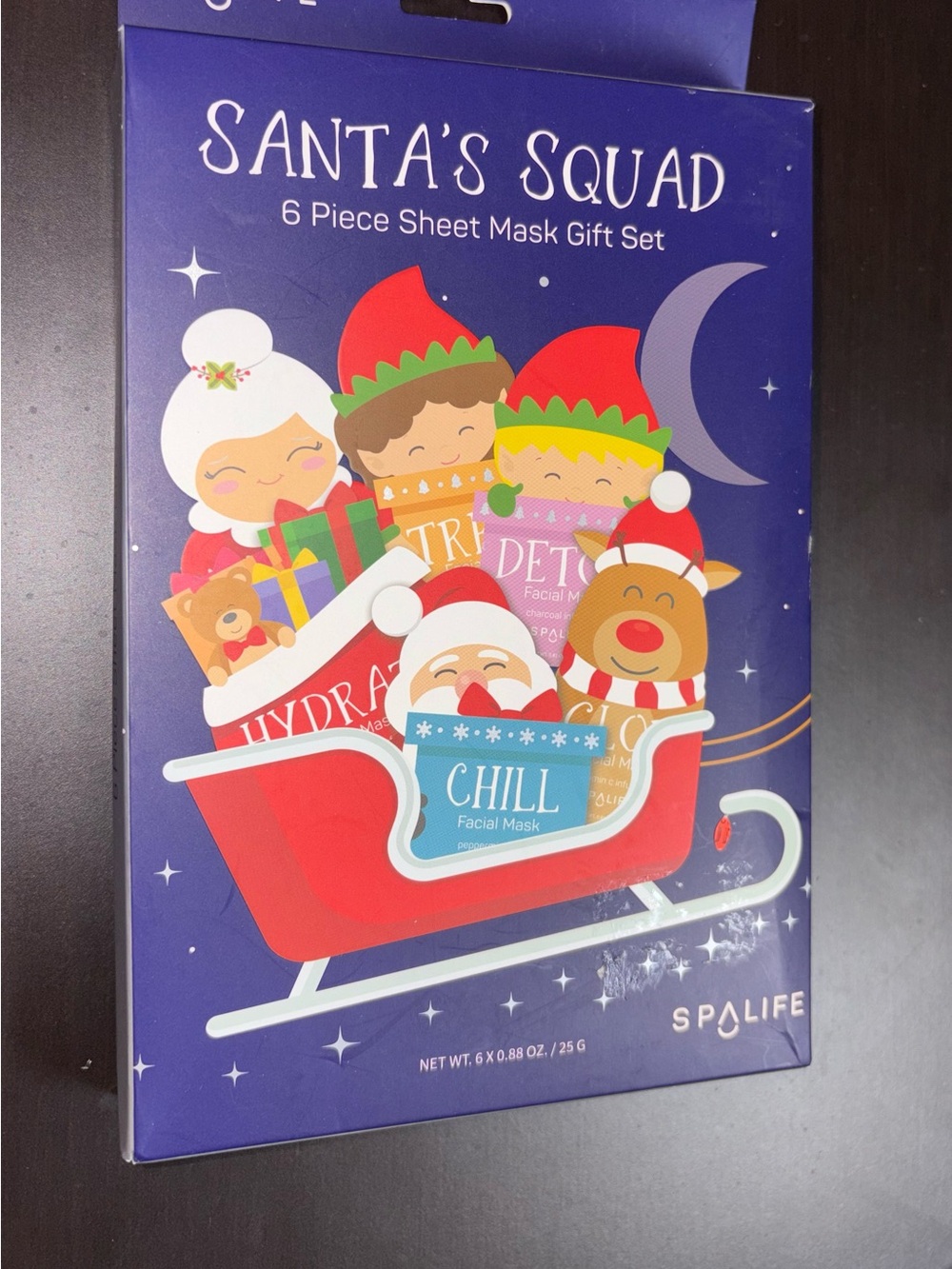 Spalife Santa's Squad 6-Piece Sheet Mask Gift Set - New in Box
